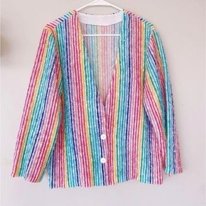 Vintage 1970s Rainbow Cardigan Sweater